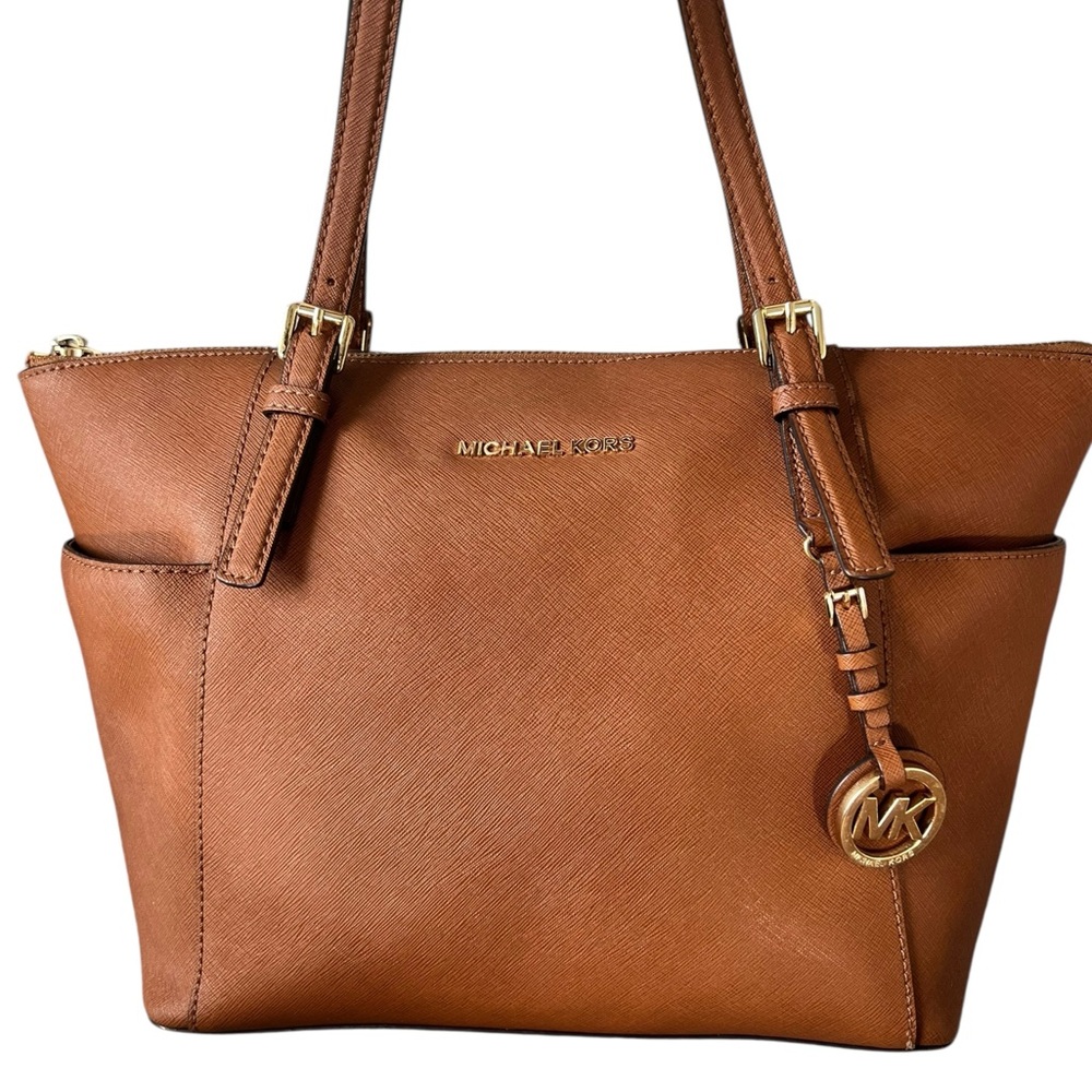 Michael Kors Brown Leather Tote‎ with Gold Hardware - Picture 2 of 5